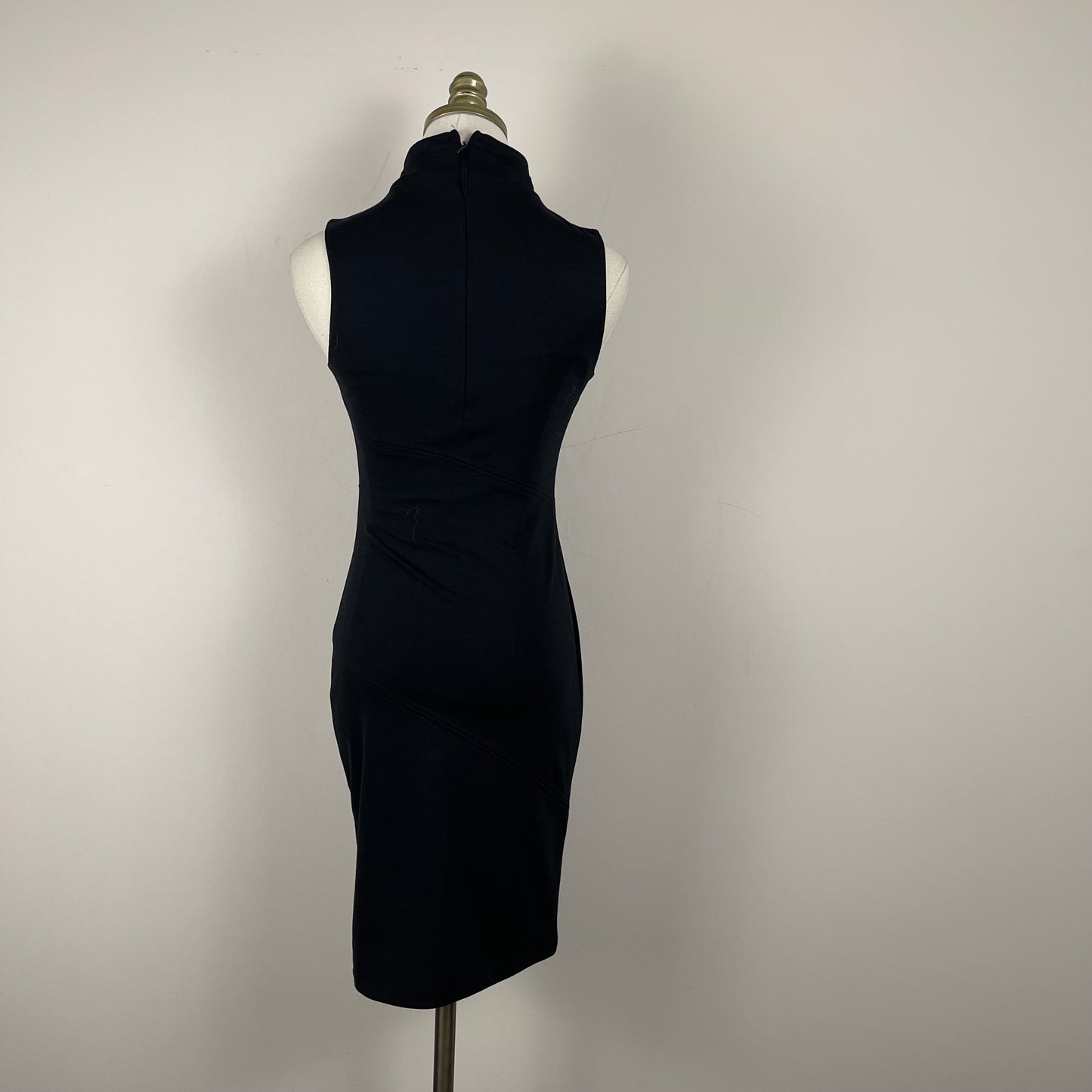 Vintage High Neck Fitted Midi Dress