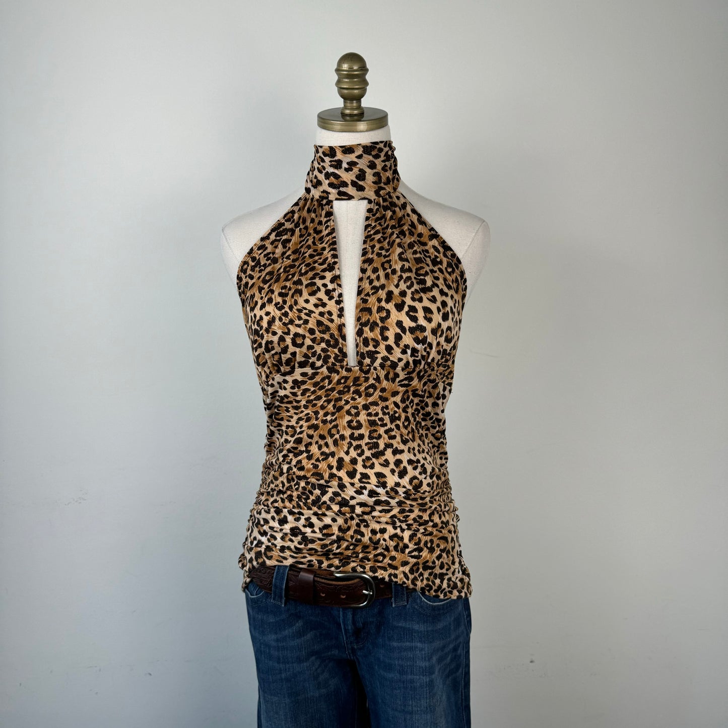 90s Leopard Print Halter Top