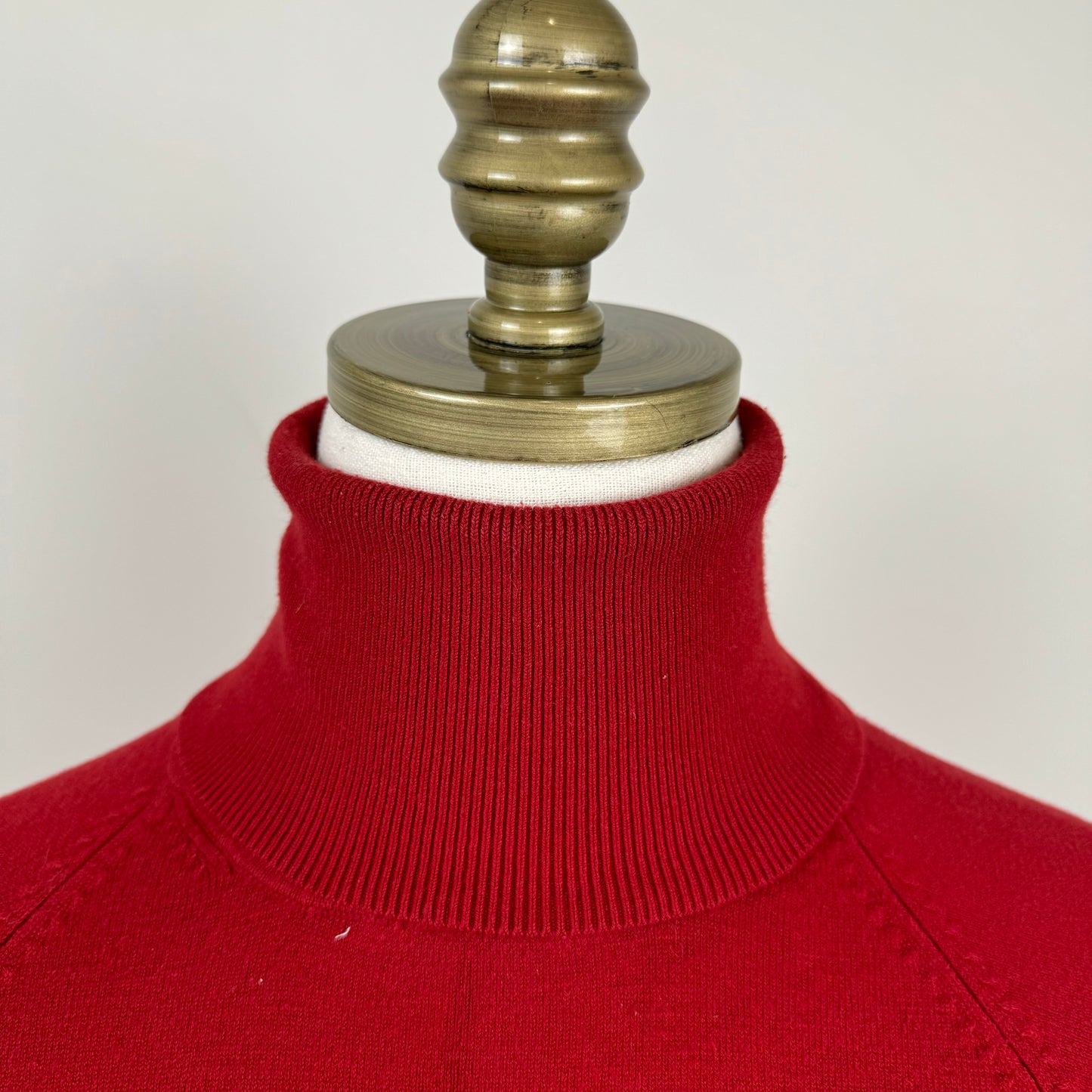 Dark Red Fitted Turtleneck Sweater