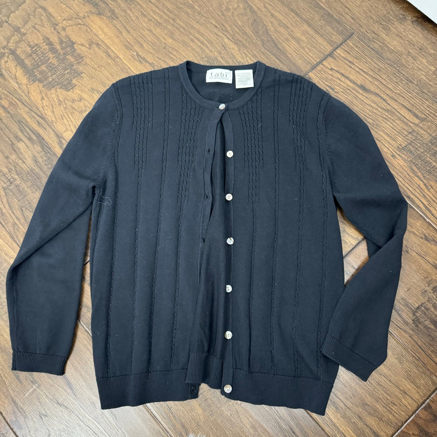 Vintage Black Button Up Knit Cardigan