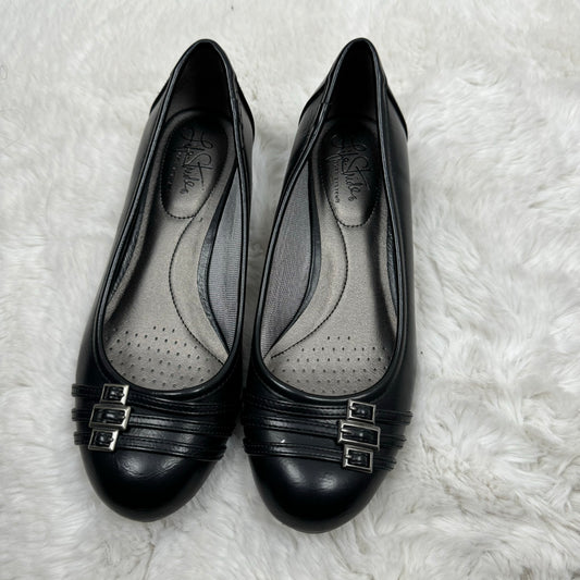 Black Buckled Ballet Flats (US 7.5)