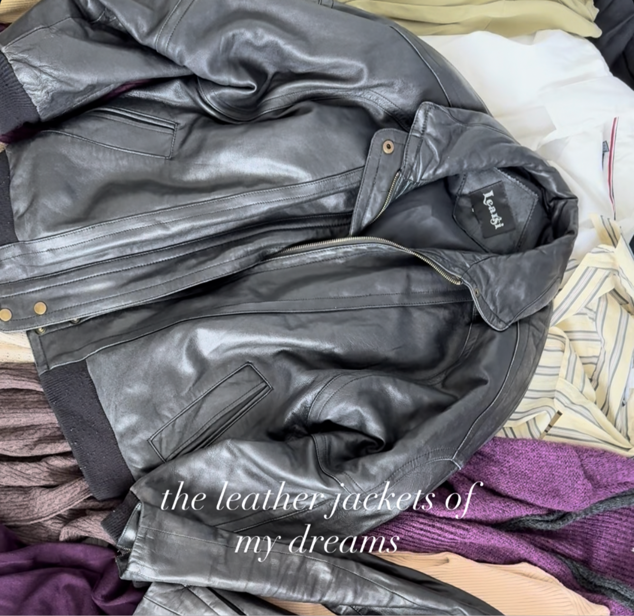 Black Genuine Leather Bomber Jacket