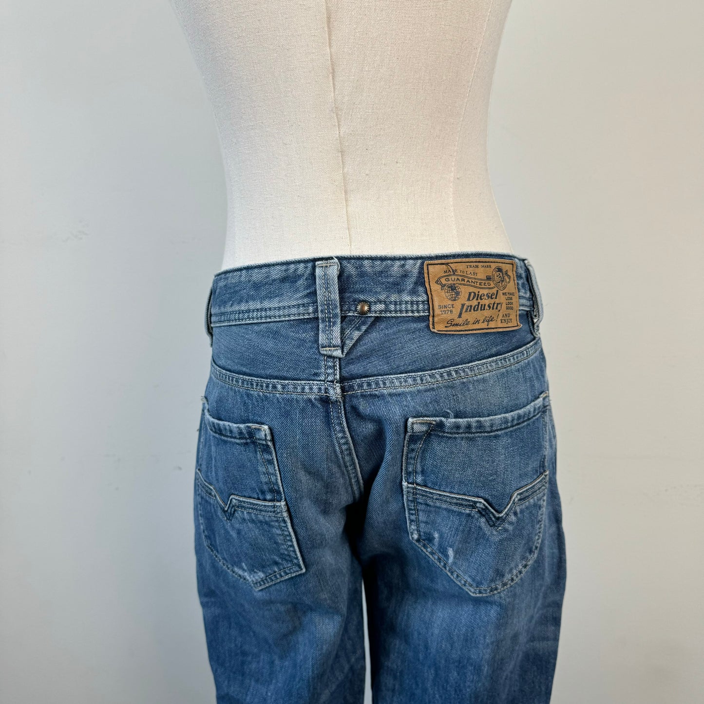 Diesel Distressed Slim-Straight Cut Jeans