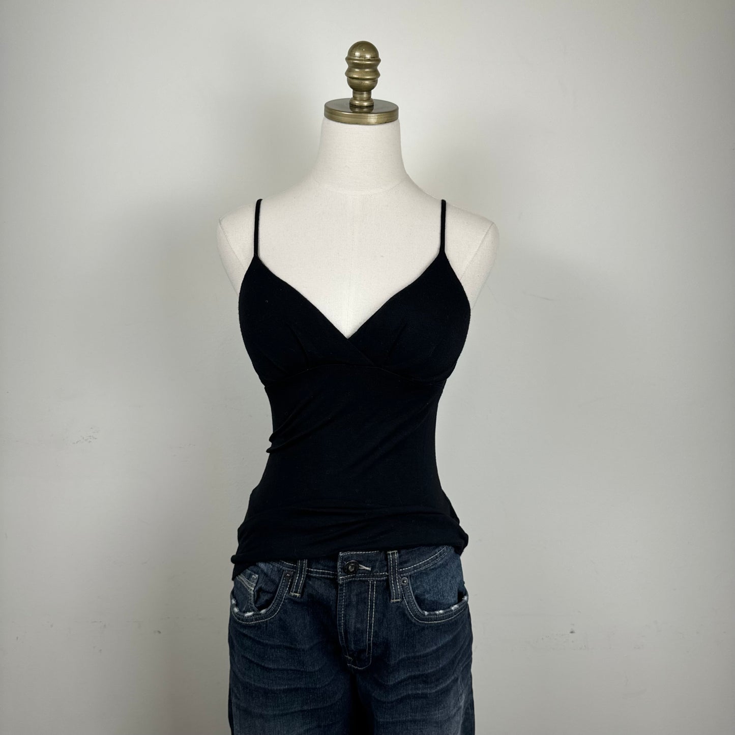 Black Babydoll Fitted Cami Top