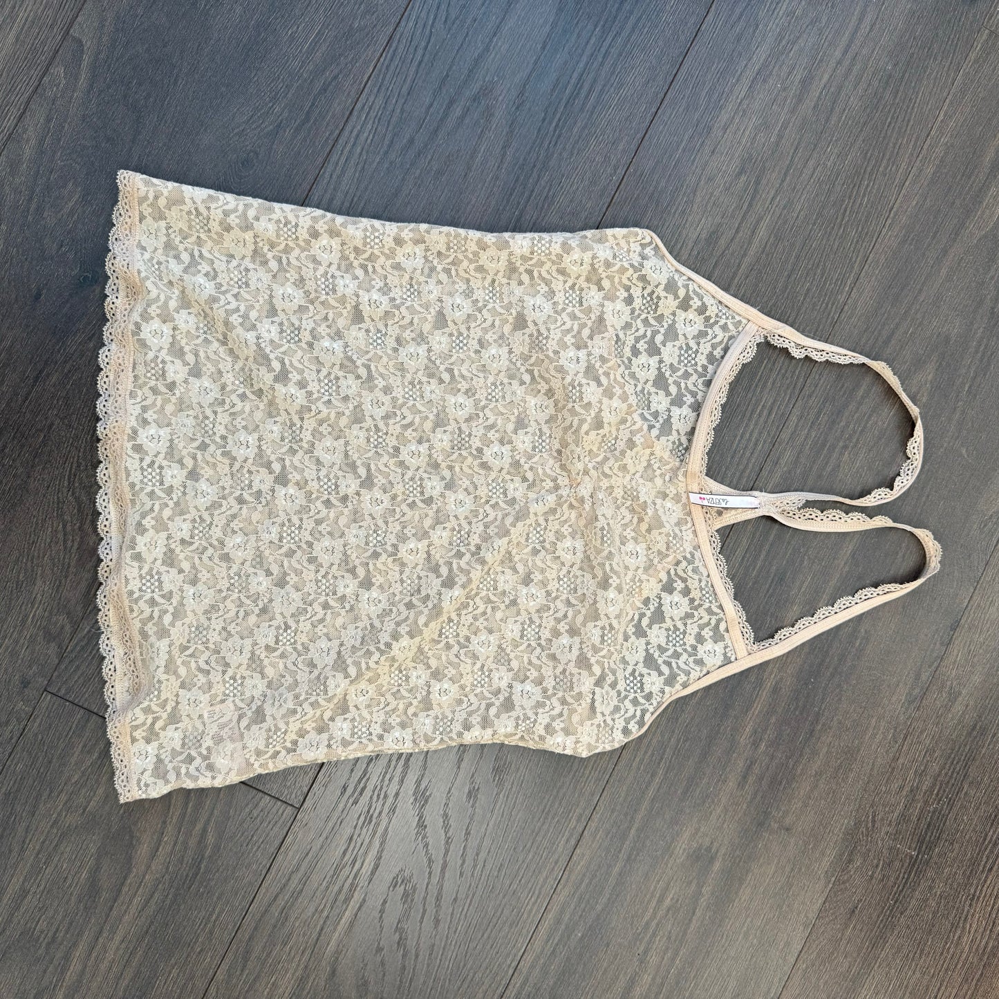 Pink Lace Racer Back Tank Top