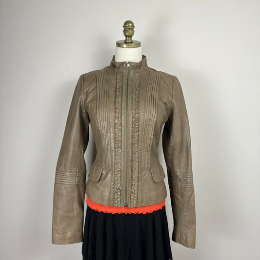 Danier Mocha Brown Fitted Leather Jacket