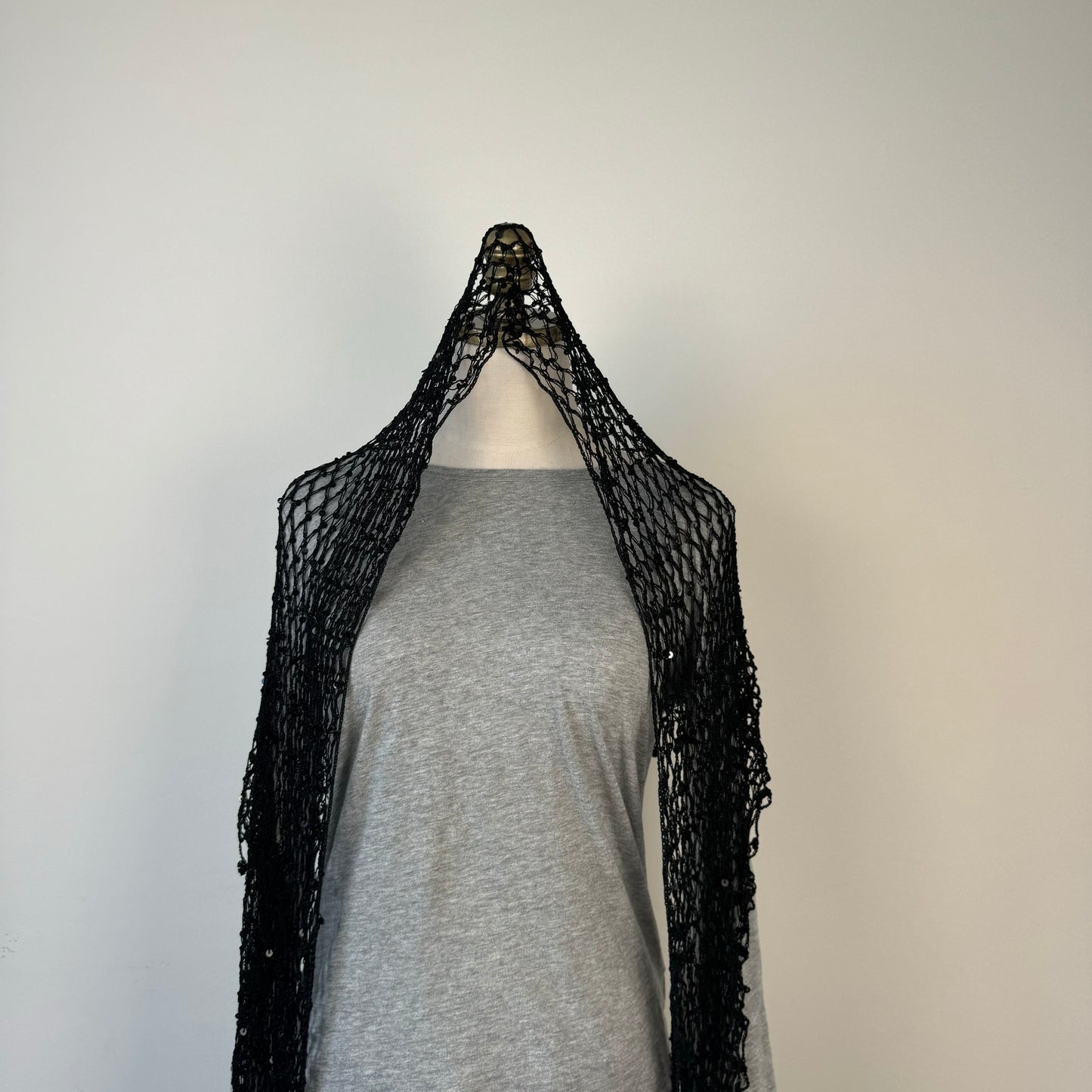 Black Knit Skinny Scarf