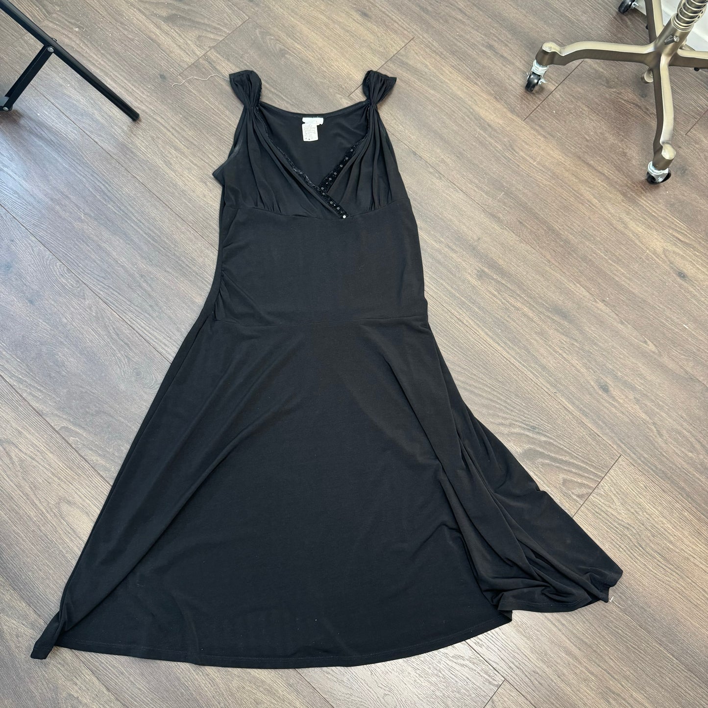 Vintage Black Babydoll Midi Dress