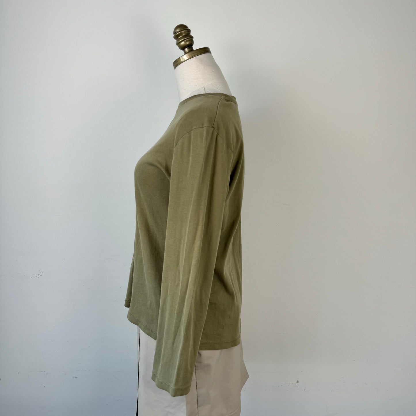 Sage Green Casual Long Sleeve Top