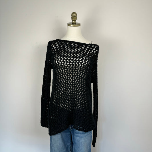 Black Open Knit Sweater