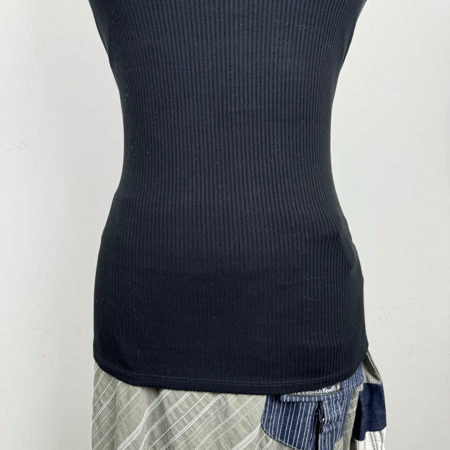 Black Fitted Lace Trim Tank