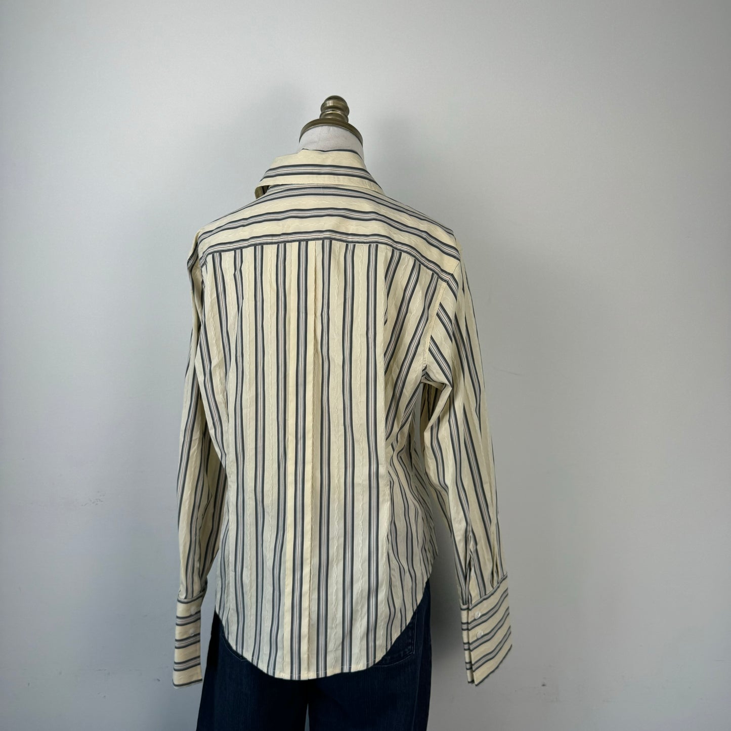 Butter Yellow Striped Button Up Shirt