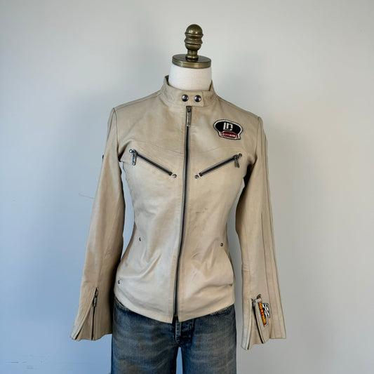 Vintage Moto Racer Leather Jacket