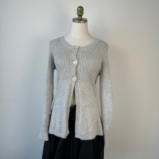 Grey Babydoll Open Front Cardigan