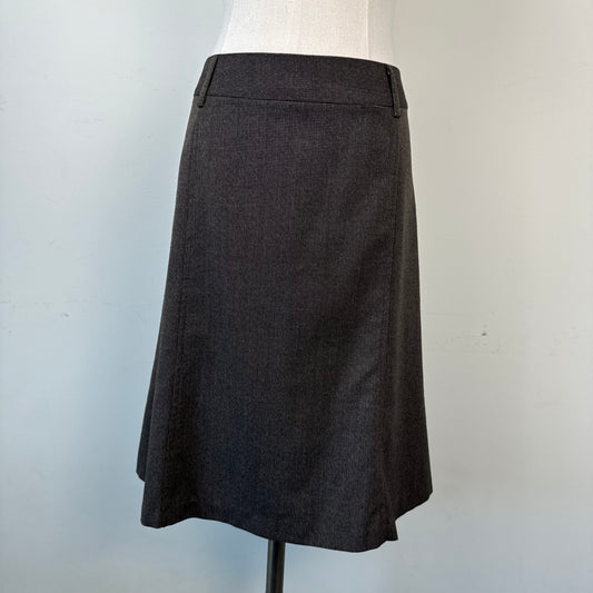 Light Brown Flared Hem Midi Skirt