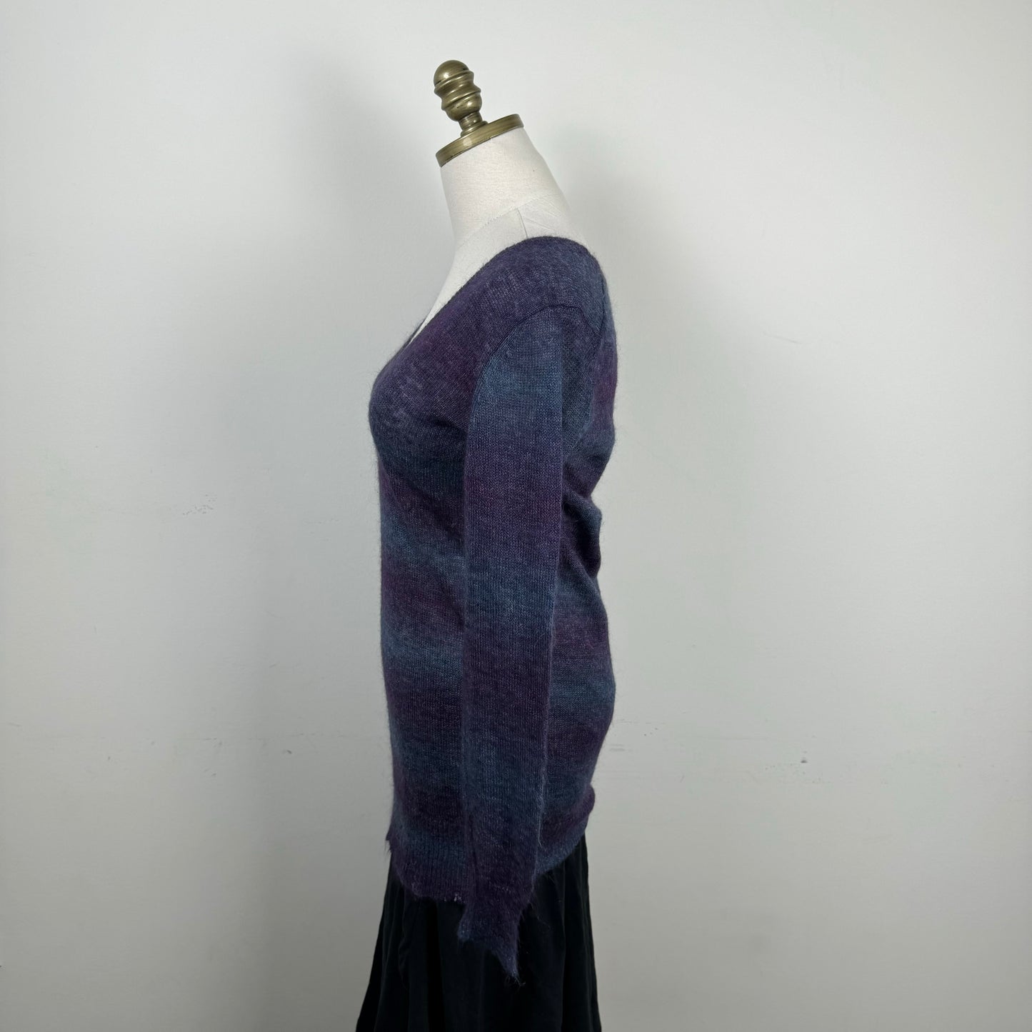 Purple Gradient Knit Mohair Blend Sweater