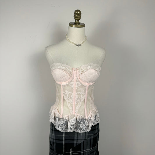 Vintage La Vie En Rose Pink Corset