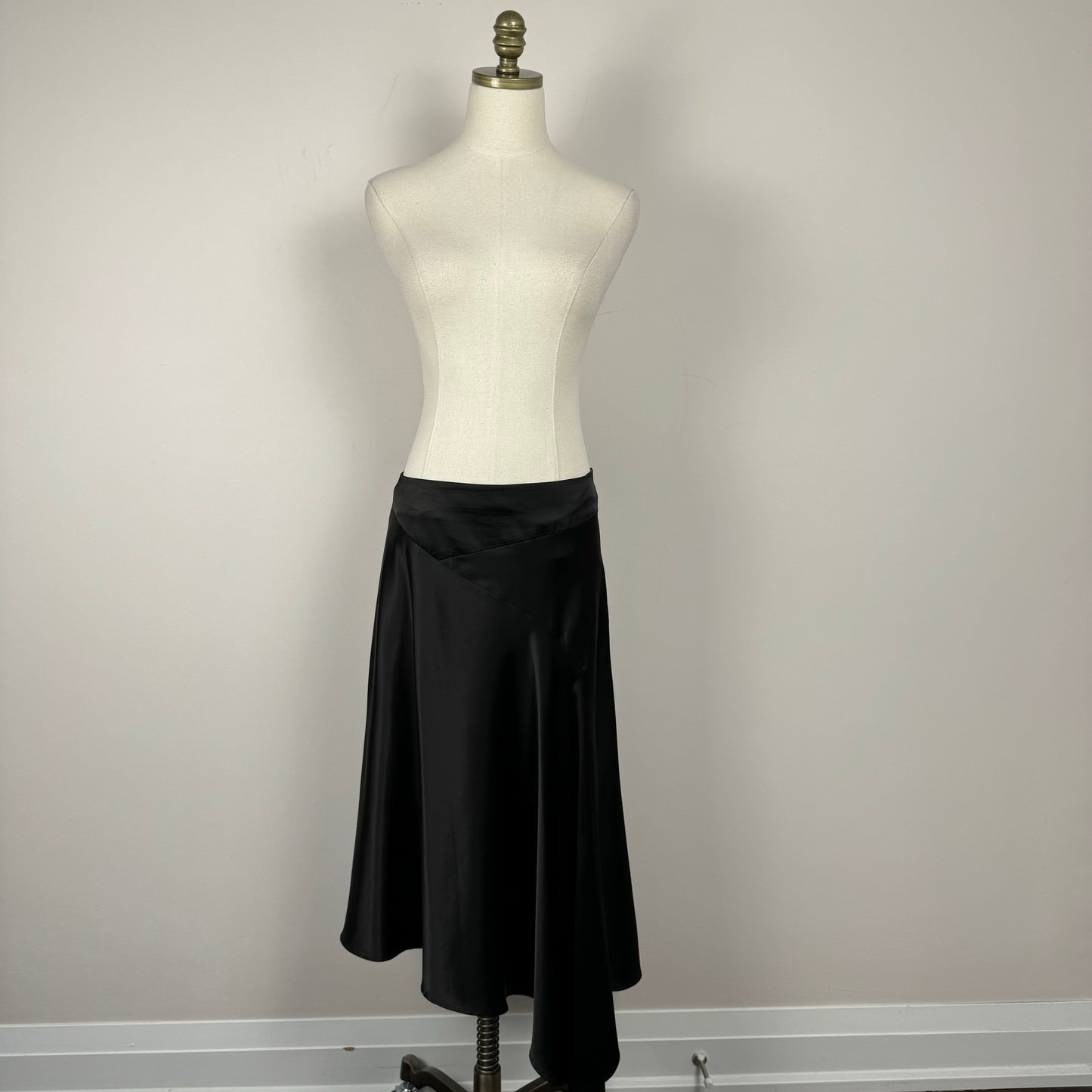 Vintage Silk Asymmetric Midi Skirt