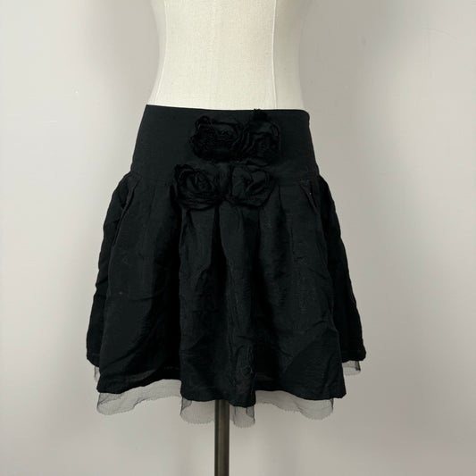 Black Bubble Hem Mini Skirt