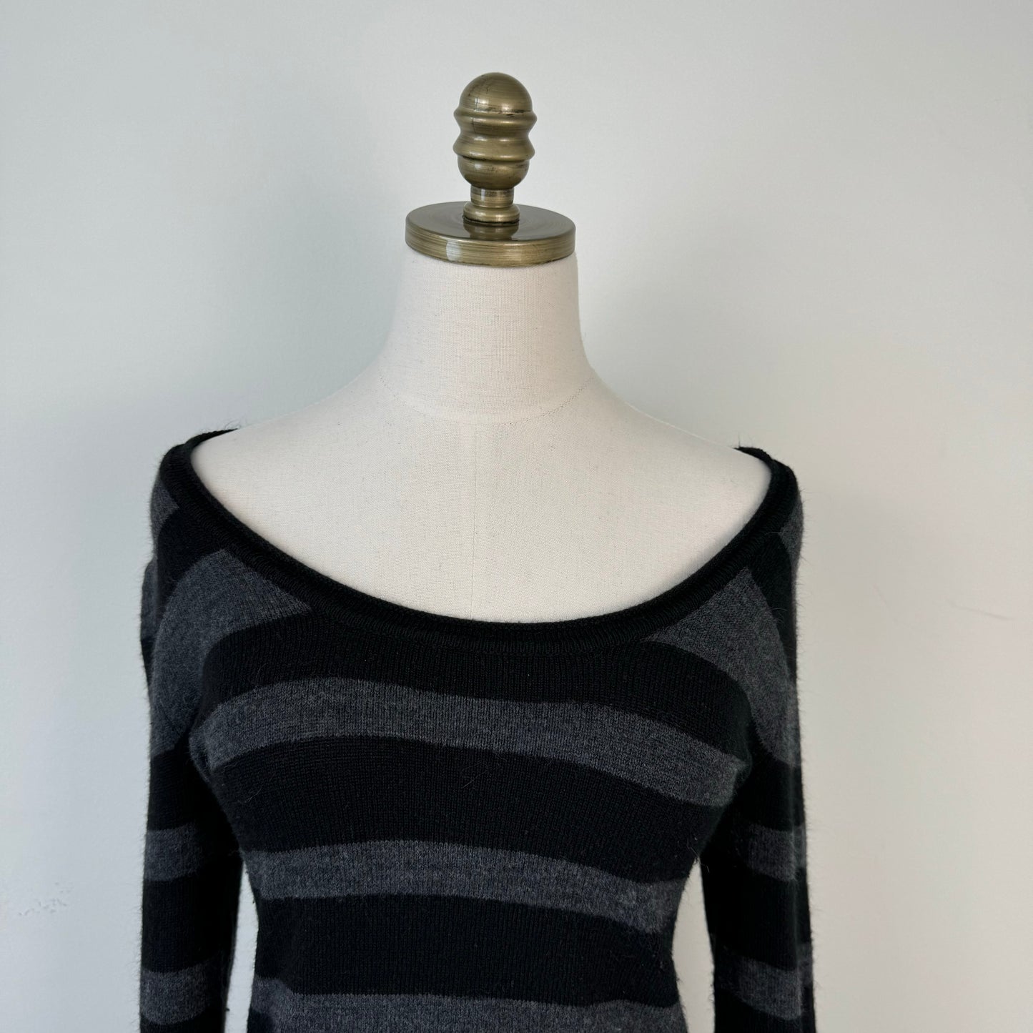 Soft Knit Striped Scoop Neck Sweater