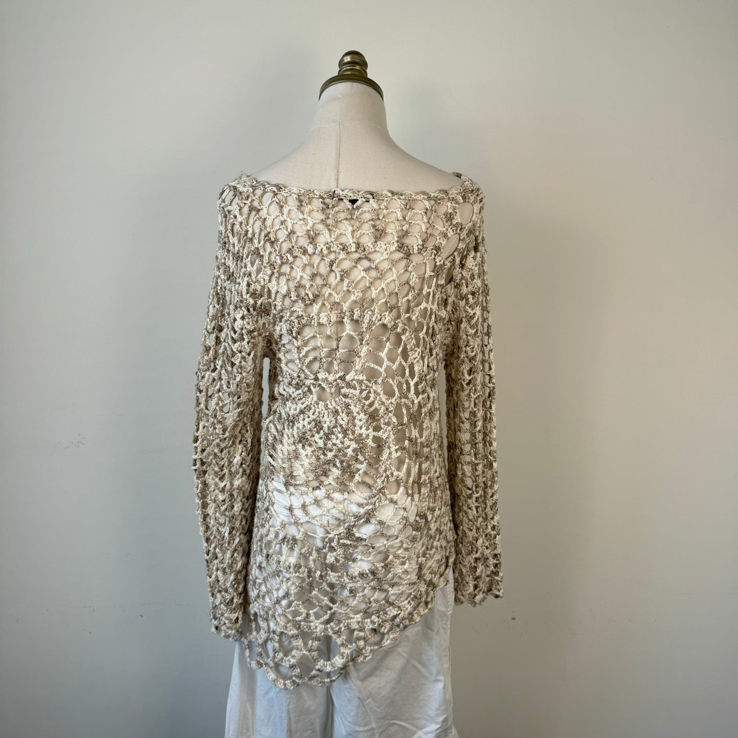 Crochet Handmade Soft Knit Asymmetric Sweater