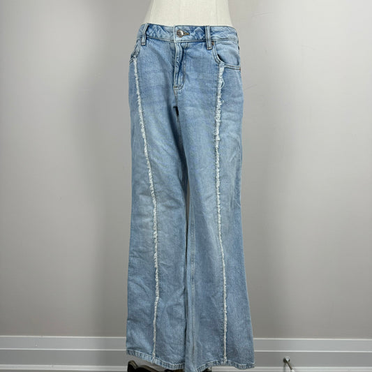 Low Rise Light Wash Flared Jeans
