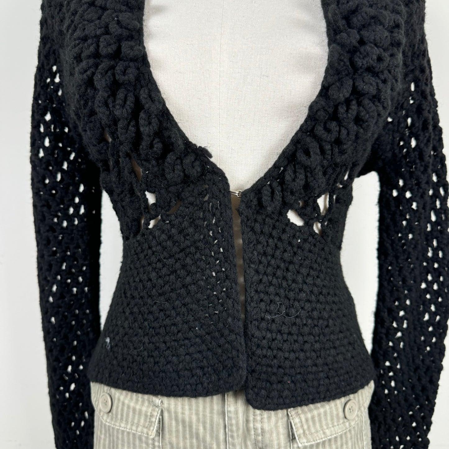 Nine West Open Front Ruffled Cardigan