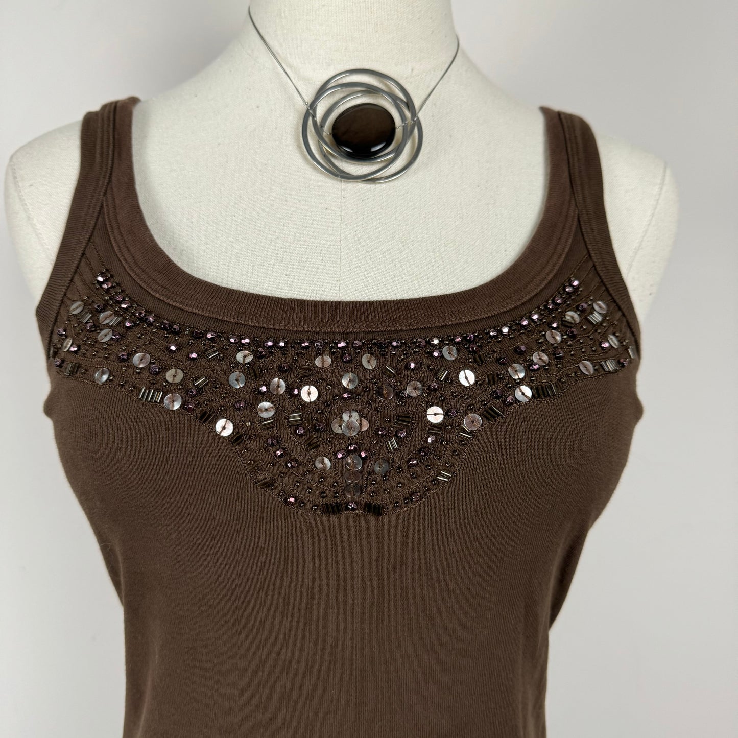 Vintage Brown Knit Tank