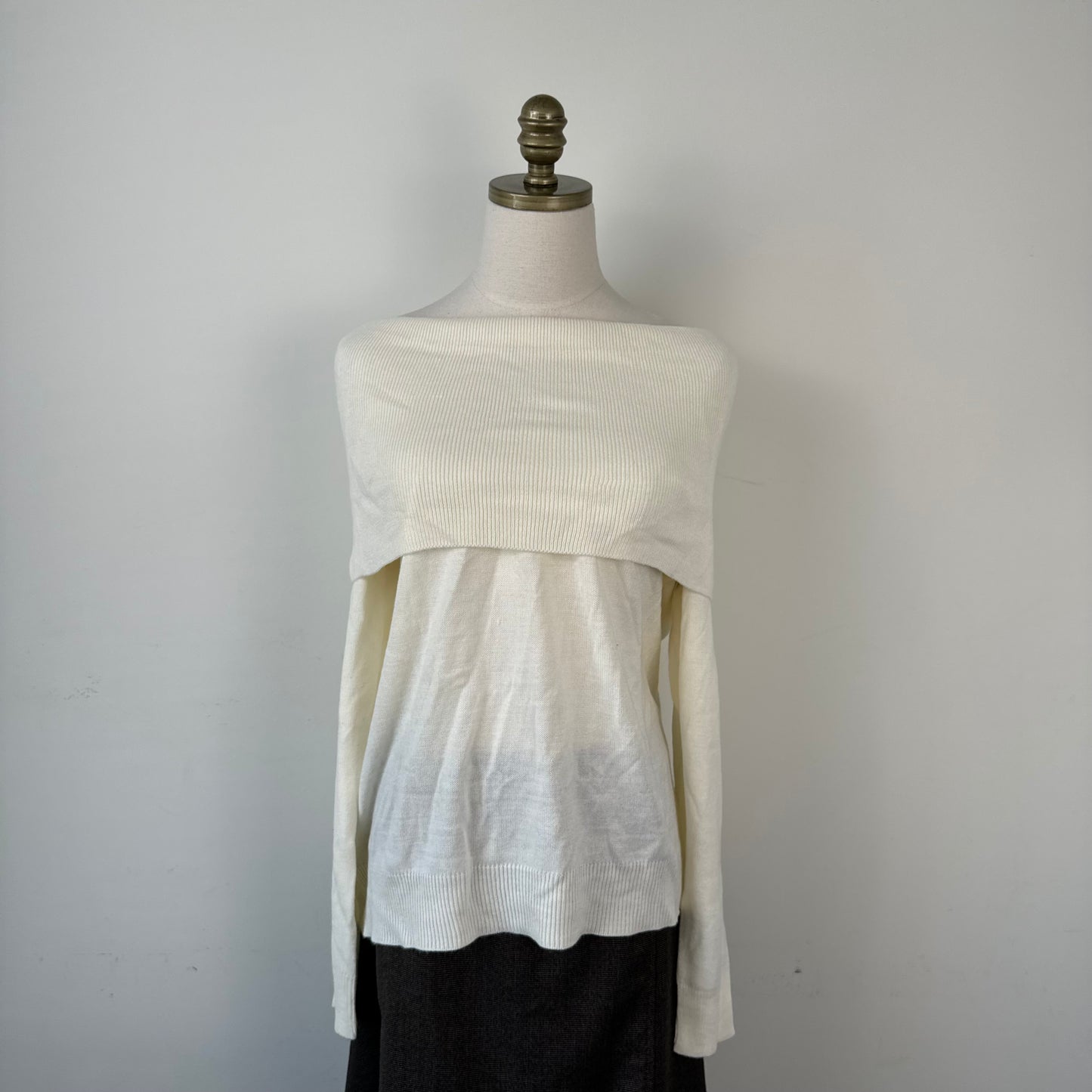 Cream Off The Shoulder Sweater