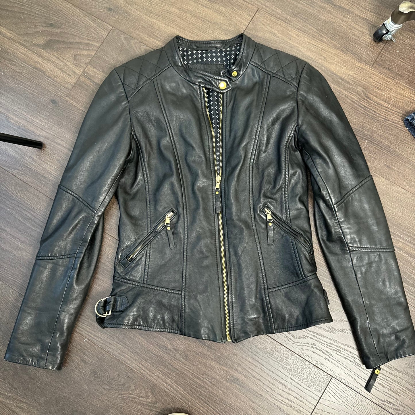 Danier Black Leather Moto Jacket