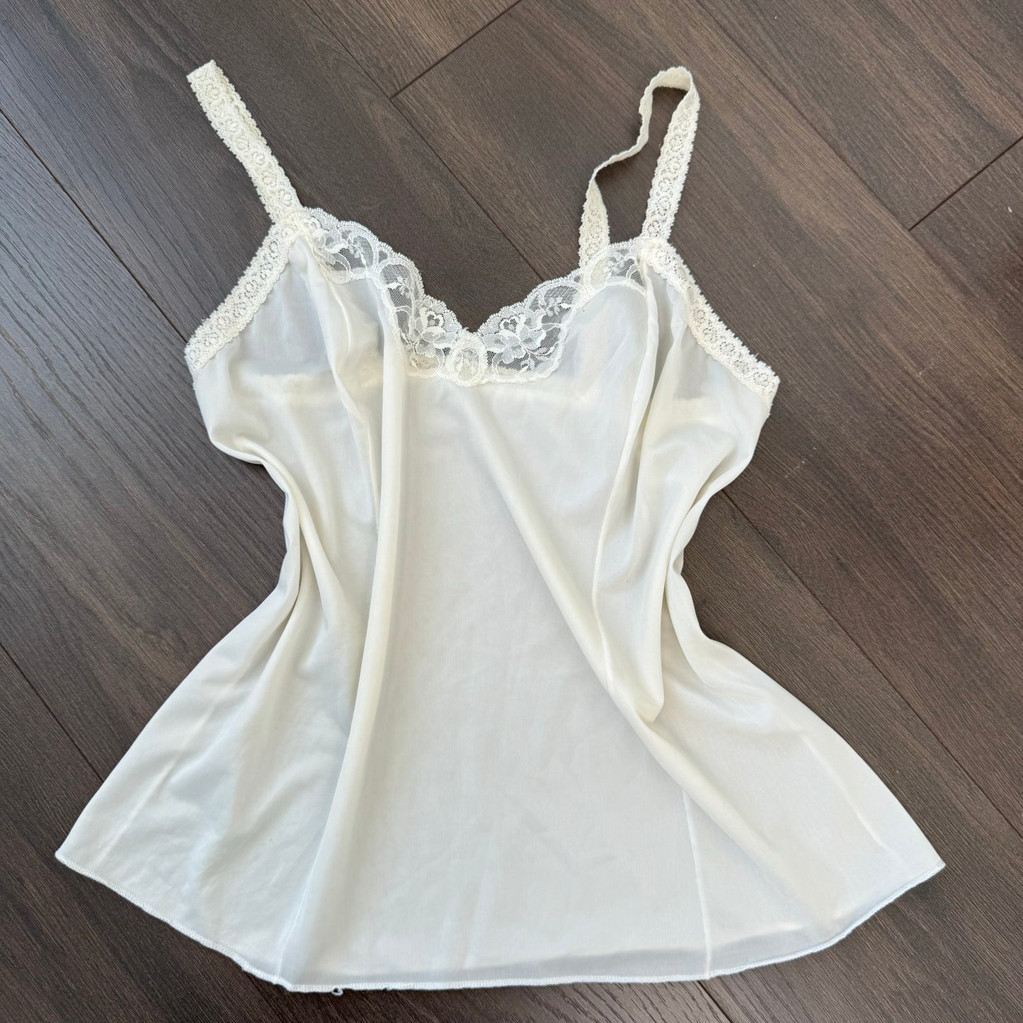 Vintage Cream Lace Trim Top