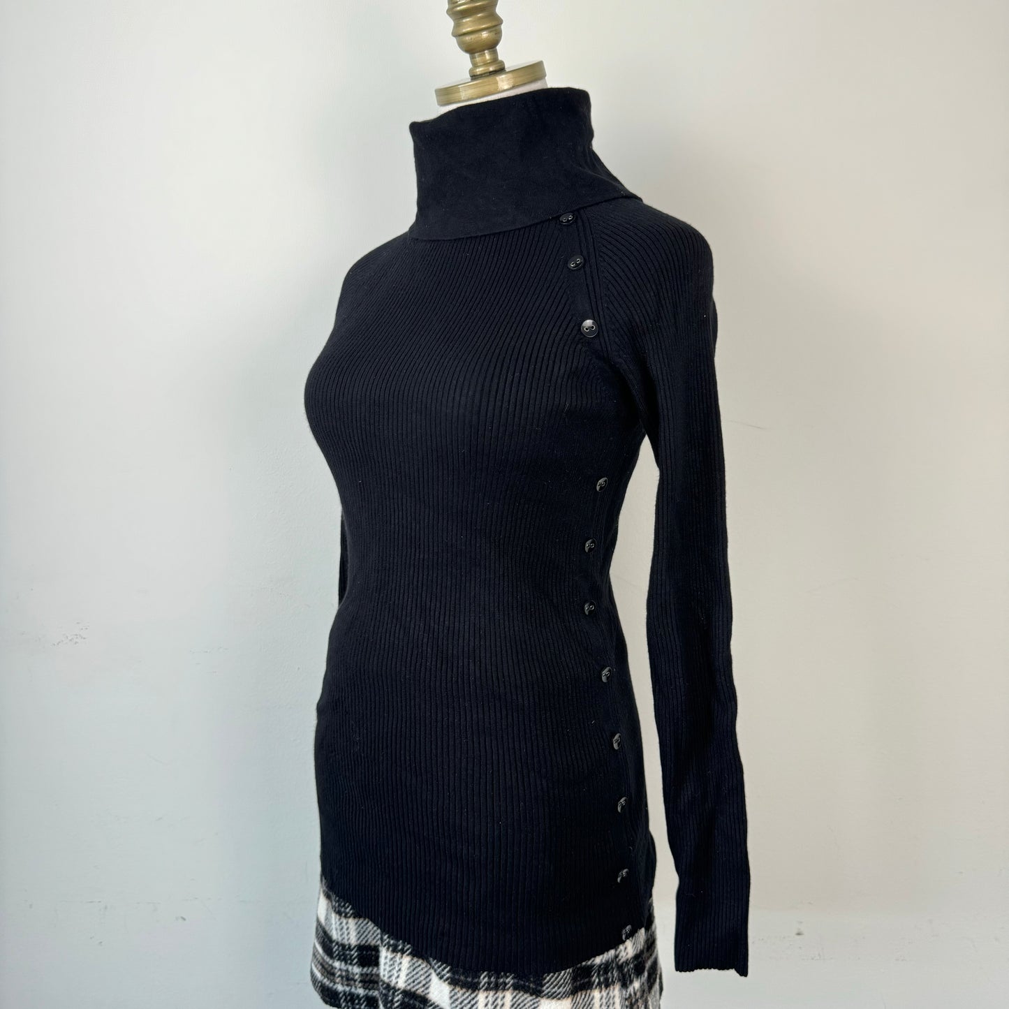 Black Fitted Turtleneck Sweater