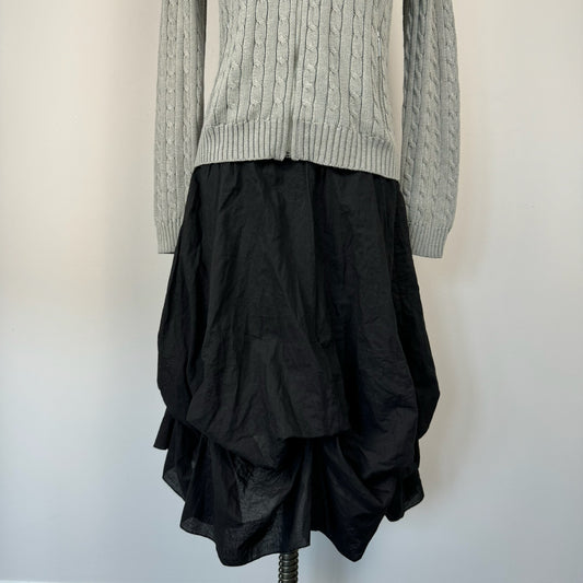 Black Bubble Midi Skirt