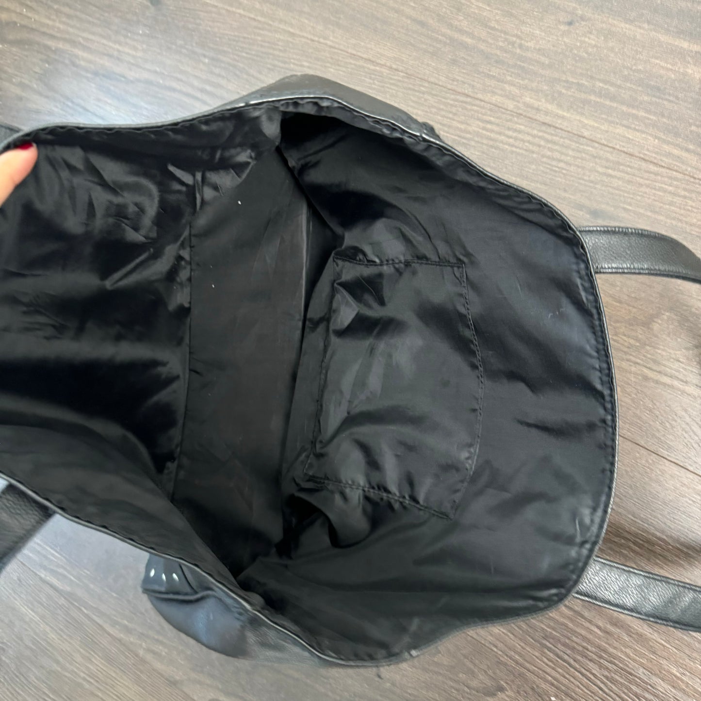 Oversized Black Studded Leather Bag