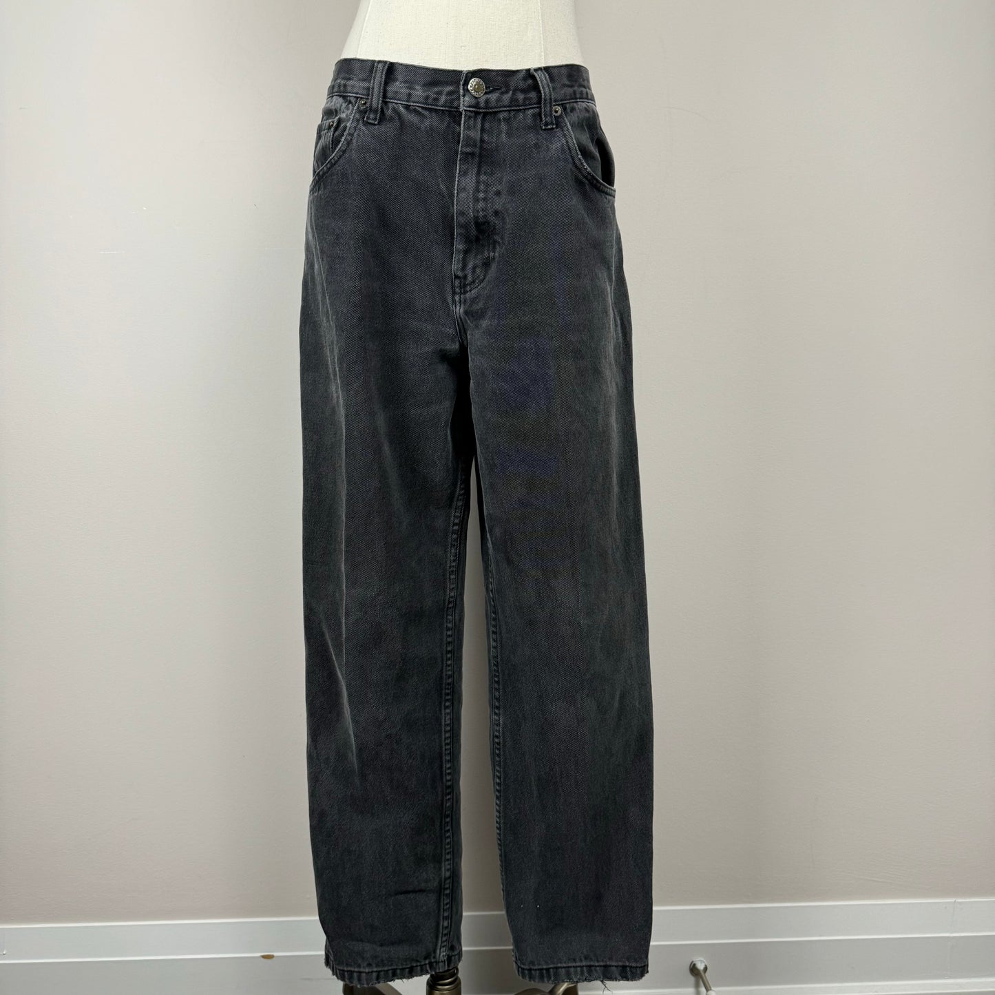 Vintage Charcoal Faded Straight Leg Jeans