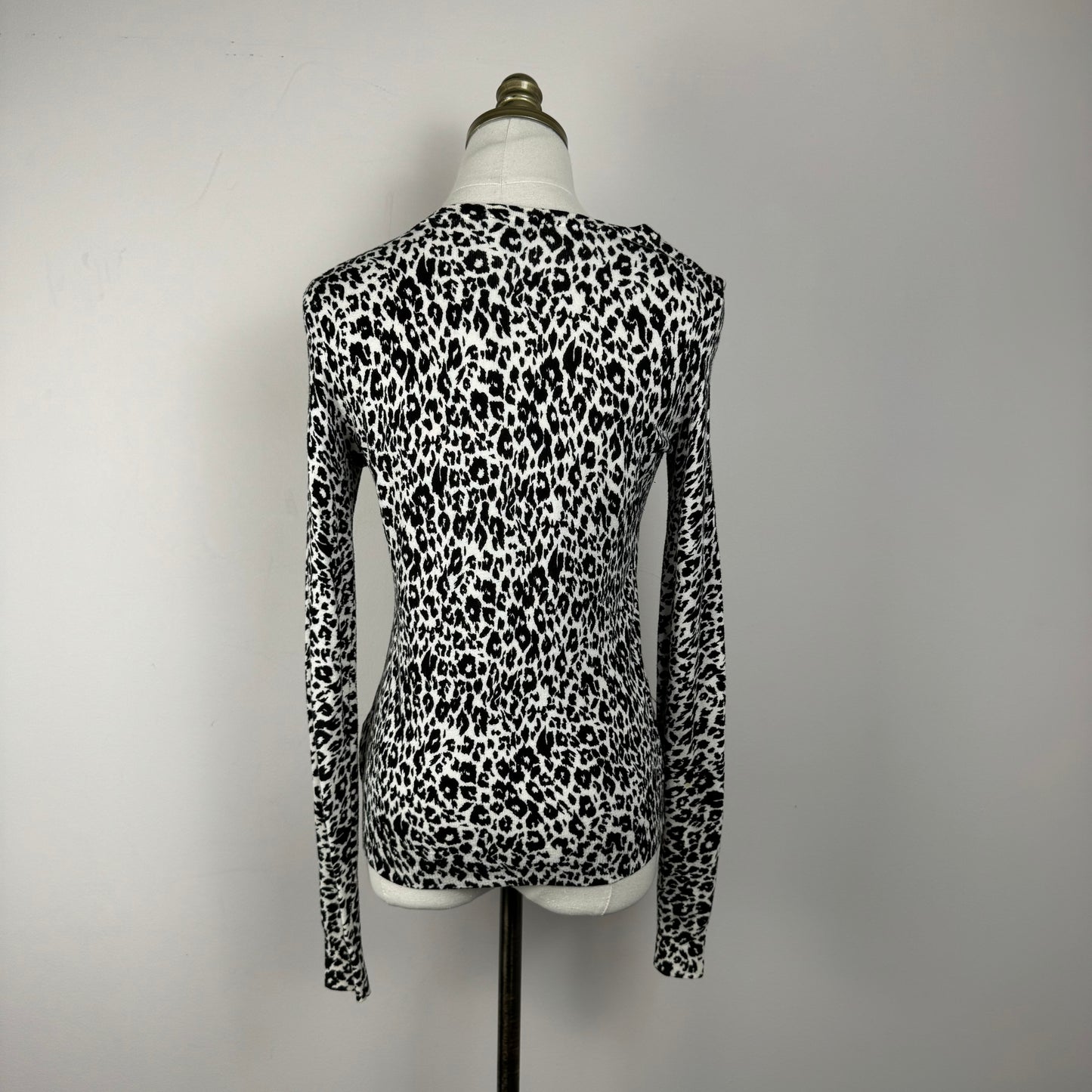 Leopard Print Fitted Button Up Cardigan