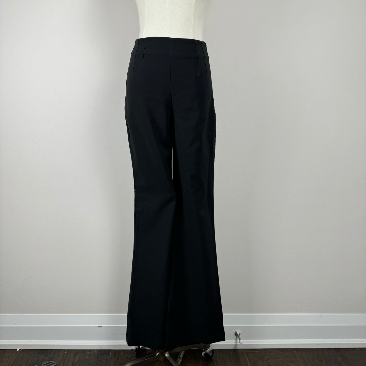 Black Flared Low Rise Office Siren Trousers