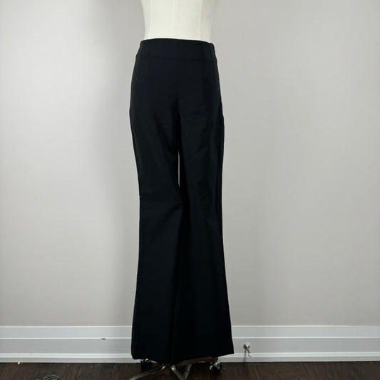 Black Flared Low Rise Office Siren Trousers