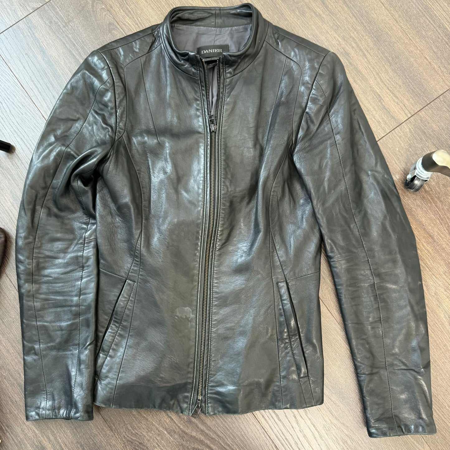 Danier Fitted Black Genuine Leather Jacket