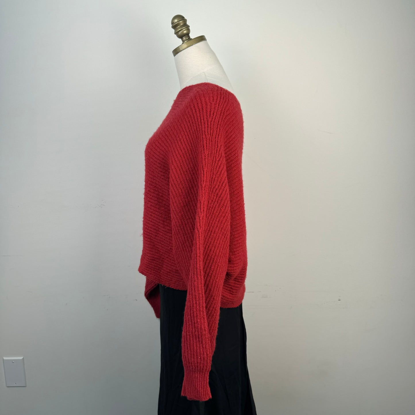 Free People Red Off Shoulder Sweater