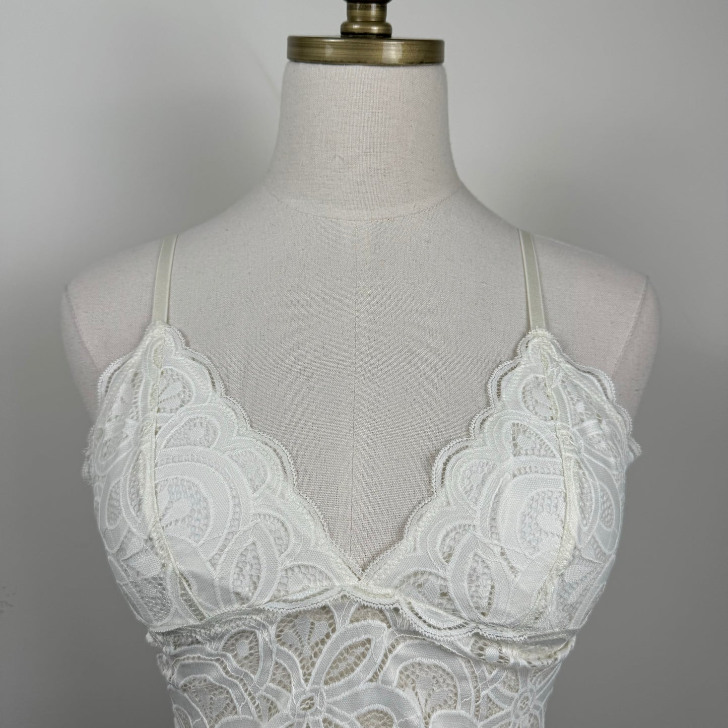 Cream Lace Babydoll Cami Top