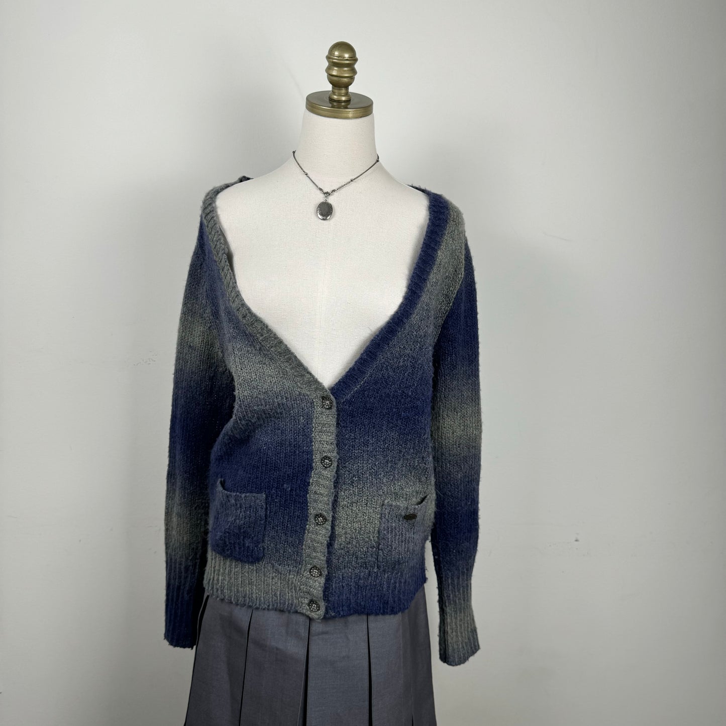 Soft Ombre Gradient Knit Button Up Cardigan