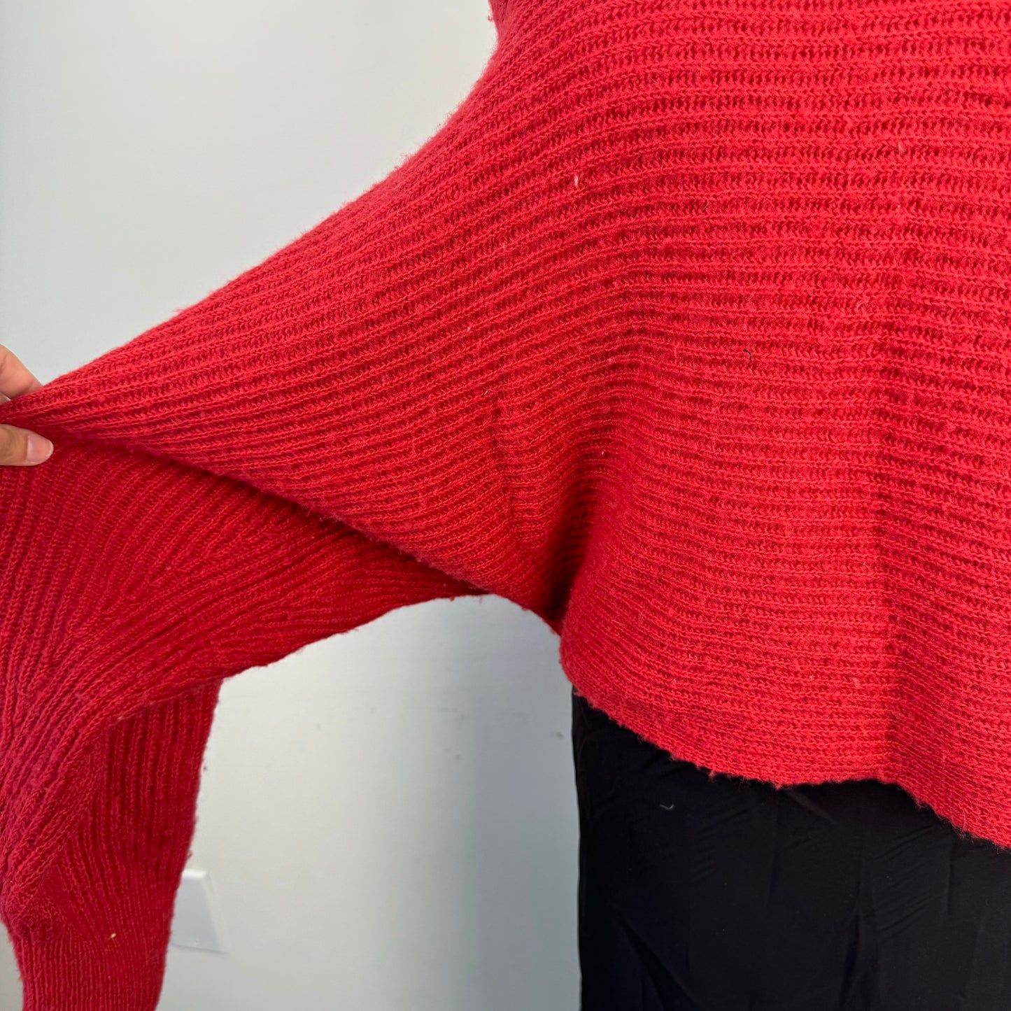 Free People Red Off Shoulder Sweater