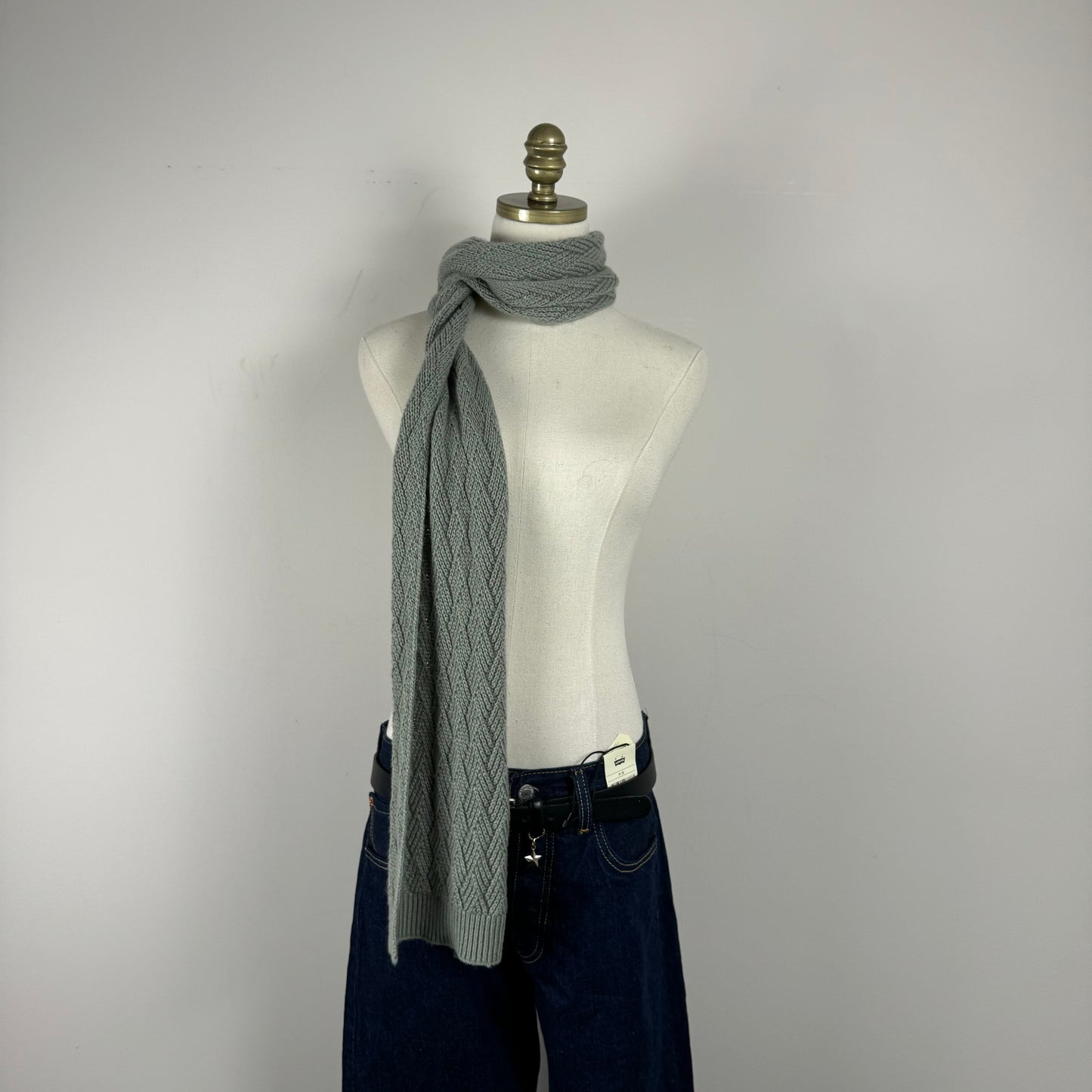 Grey Soft Knit Scarf