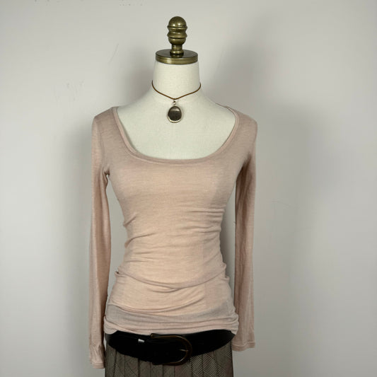 Baby Pink Fitted Knit Top