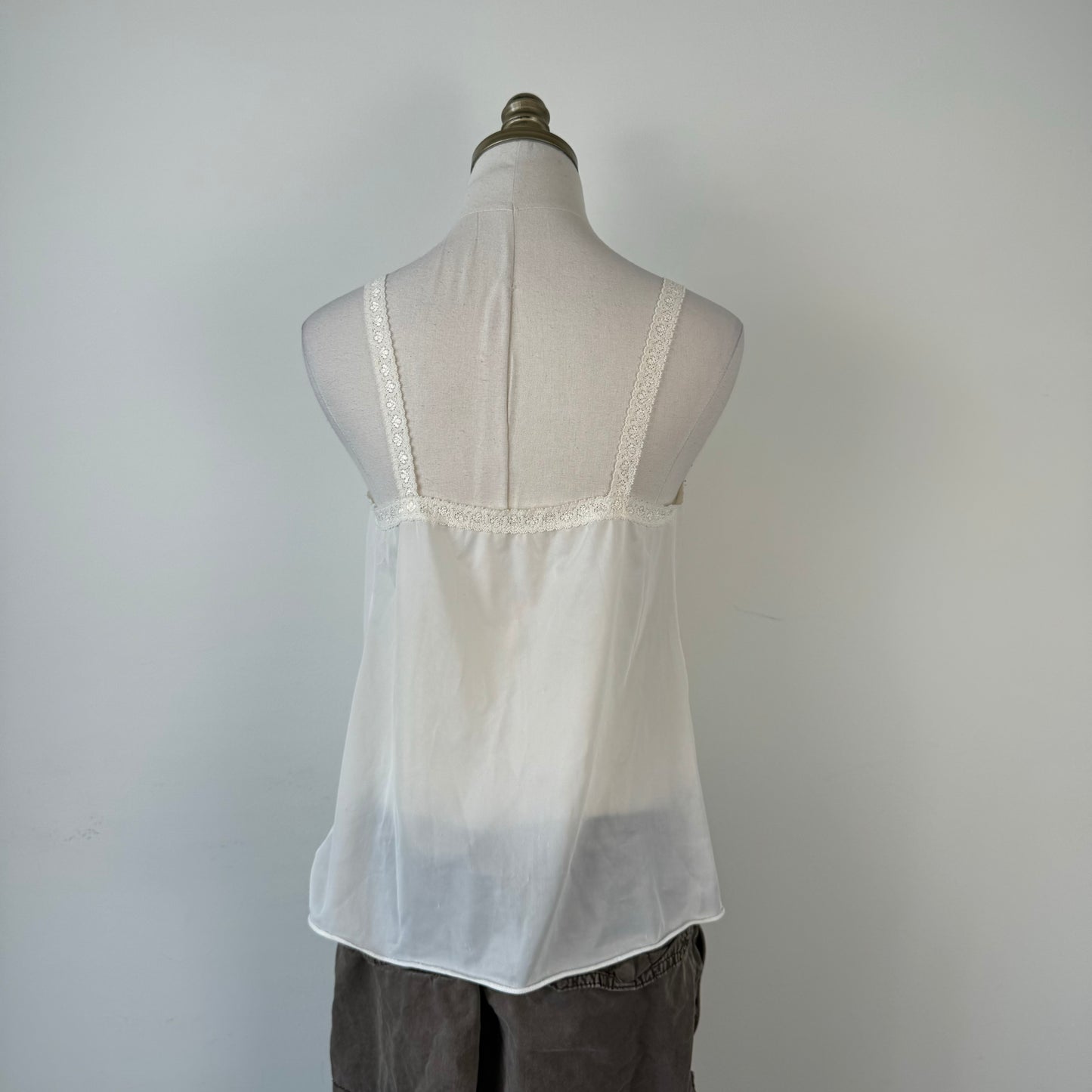Vintage Cream Lace Trim Top