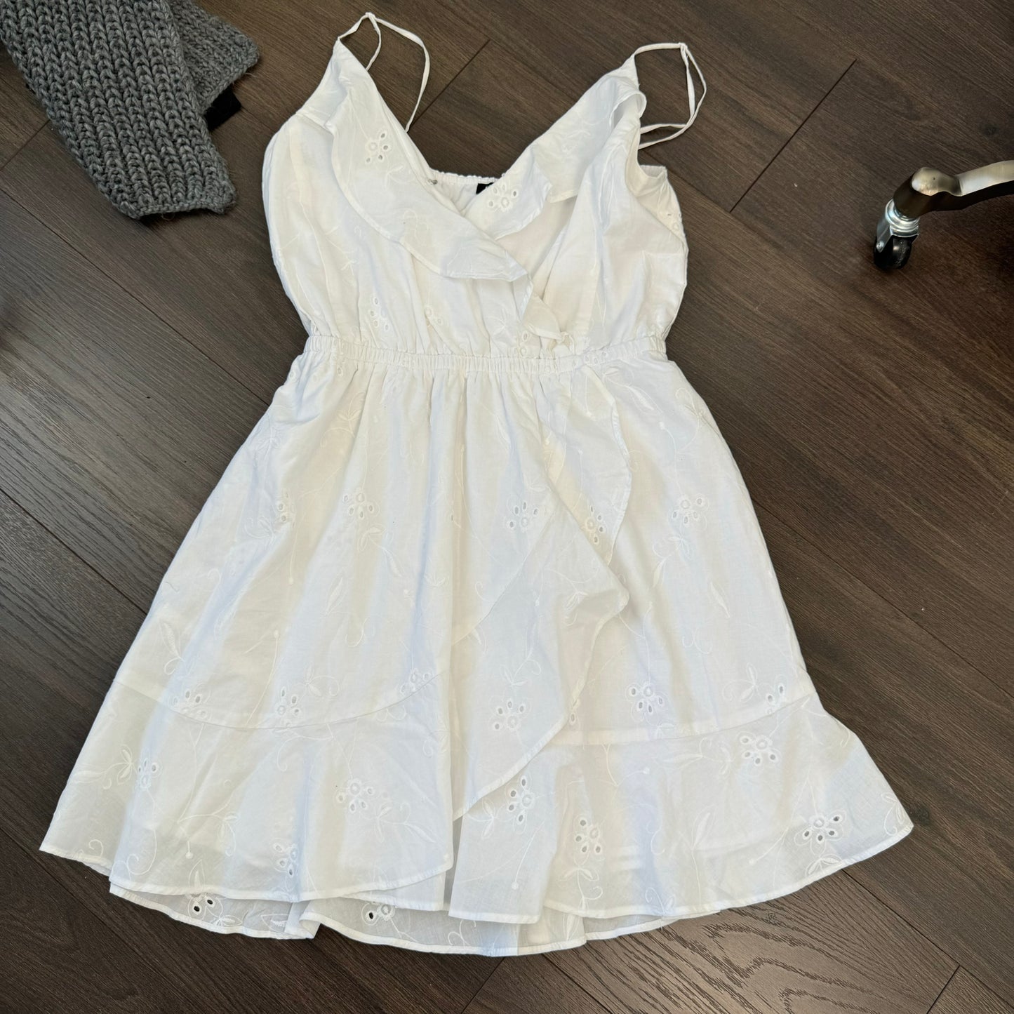 White Linen Babydoll Mini Dress