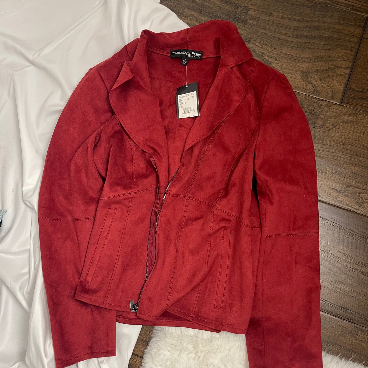 Red Suede Blazer Jacket