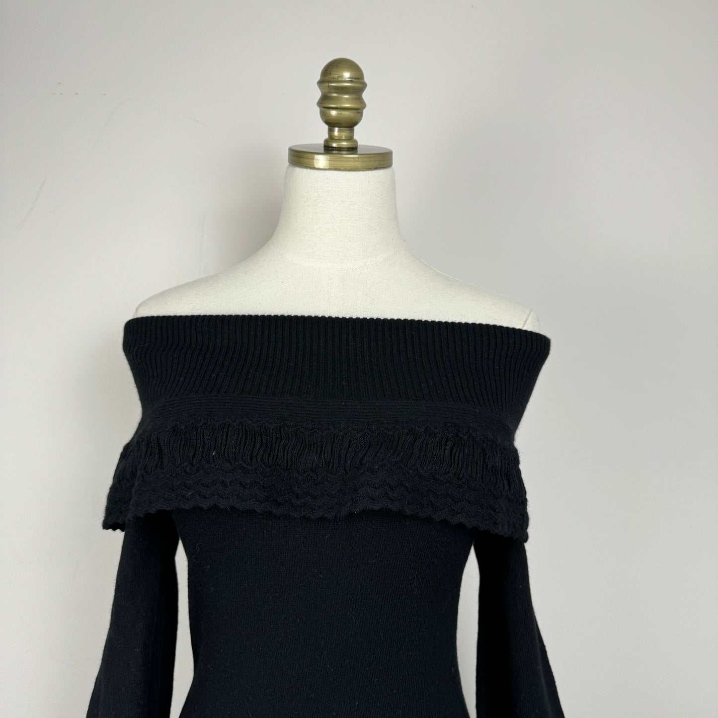 Black Off The Shoulder Long Sweater