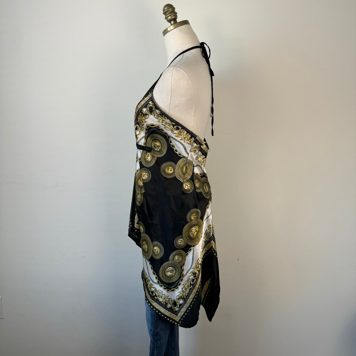 Paisley Print Silky Halter Top